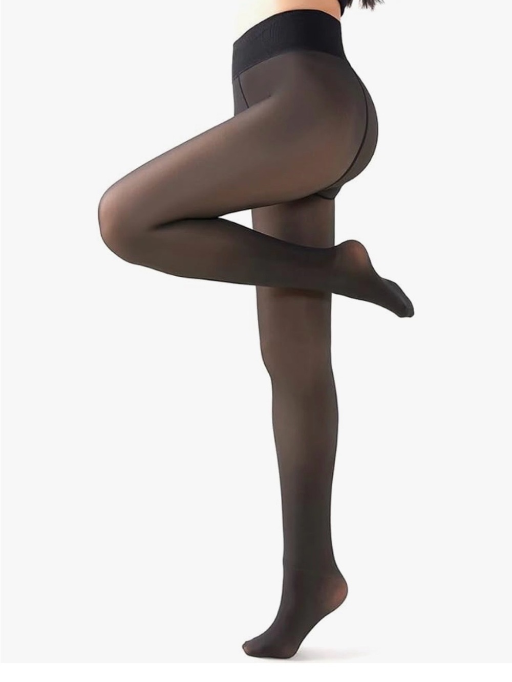 Fleece Lined Tights Sheer Women Fake Translucent Warm set of 2 040